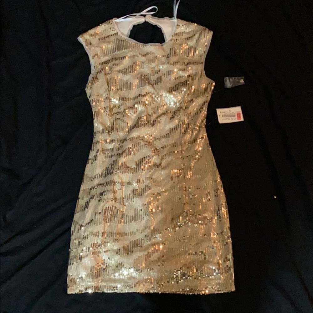 Gold sequin dress